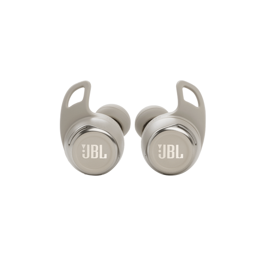 JBL Reflect Flow Pro - White - Waterproof true wireless Noise Cancelling active sport earbuds - Front